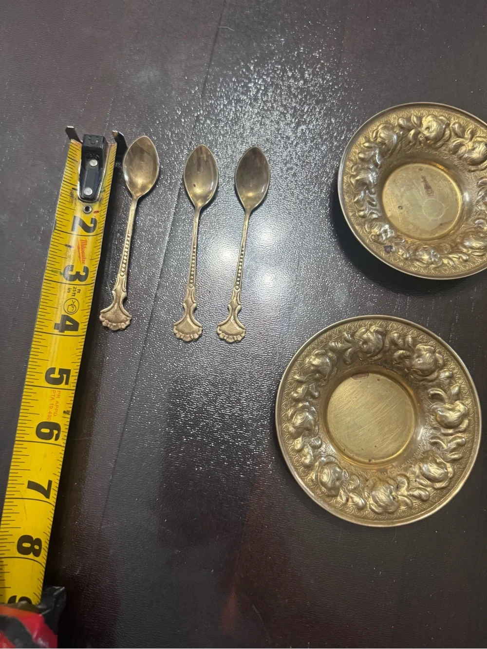 Set of 4 Brass Repousse 4